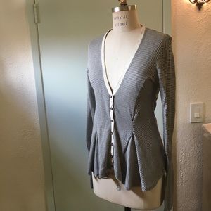 Anthropologie peplum knit sweater by Sparrow EUC